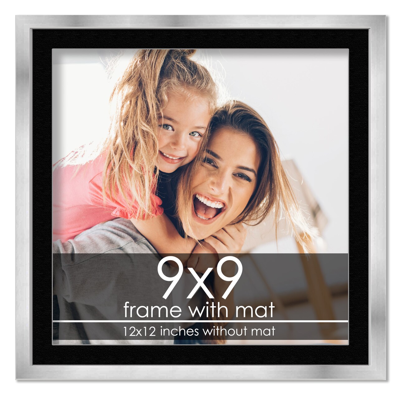 Metallic Silver with Black Photo Mat, UV Acrylic Front, Foam Board Backing, 60 Sizes Available